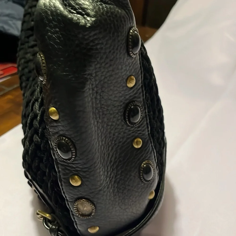Cole Haan leather / velvet bag
